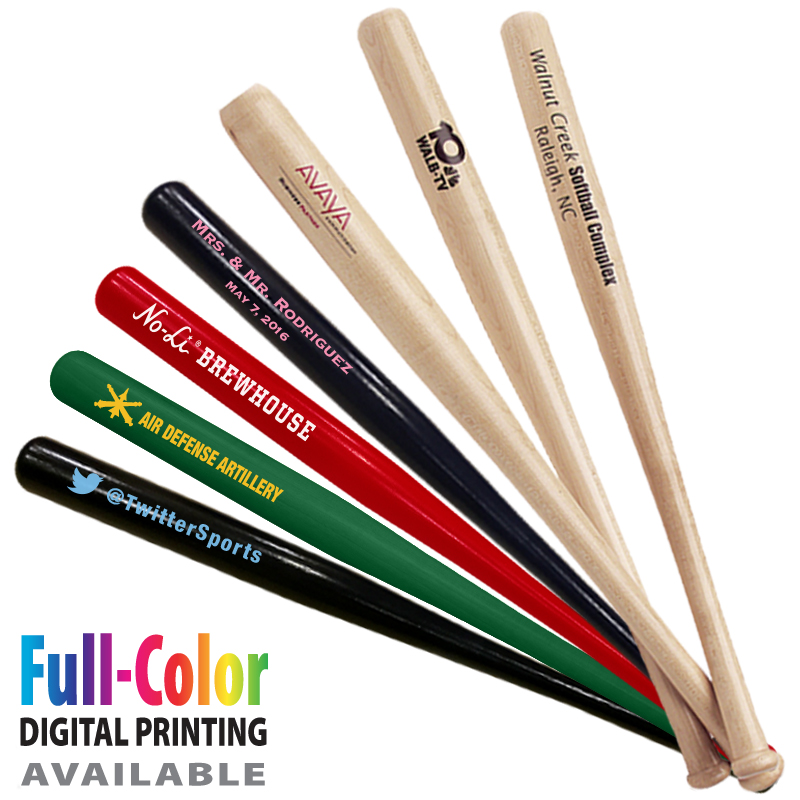 Can a custom design be imprinted on the mini baseball bat?