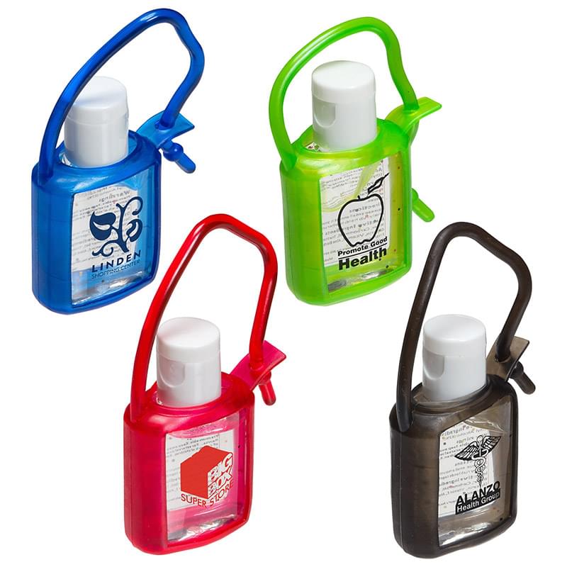 0.5 oz. Hand Sanitizer Gel with rubber case and strap Questions & Answers